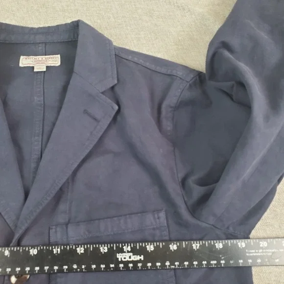 Wallace & Barnes Chore Jacket Mens 38 Bleu Linen Blend Unlined Lightweight